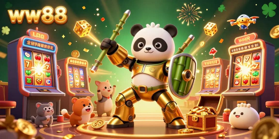 Win big with ww88's vibrant 3D casino scene featuring exciting gaming elements and dynamic action.