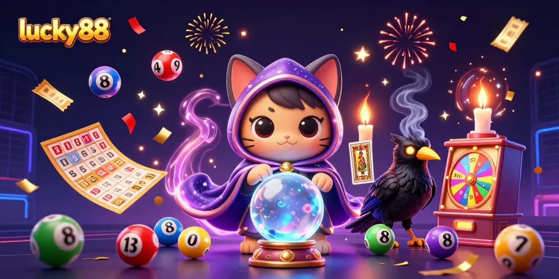 Experience exciting gameplay at lucky88 with dynamic visuals of lotteries and fortune-telling characters.