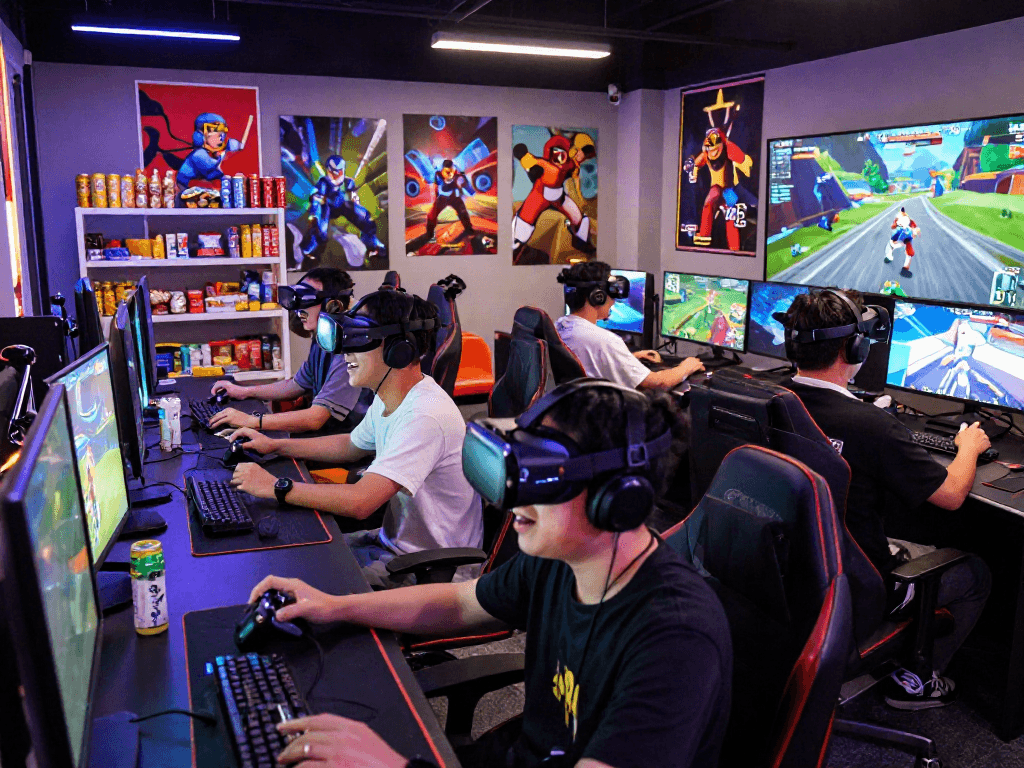 Players engaged in a competitive gaming experience showcasing 18+ ai technology in an immersive environment