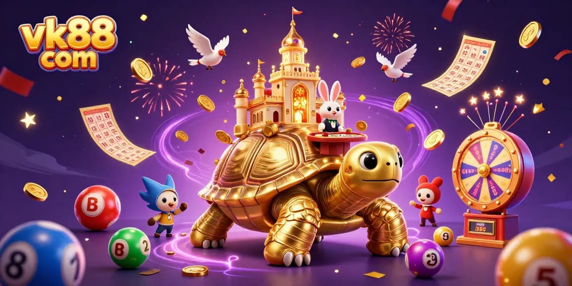 Experience winning with vk88 com in a vibrant 3D casino scene full of action and excitement.