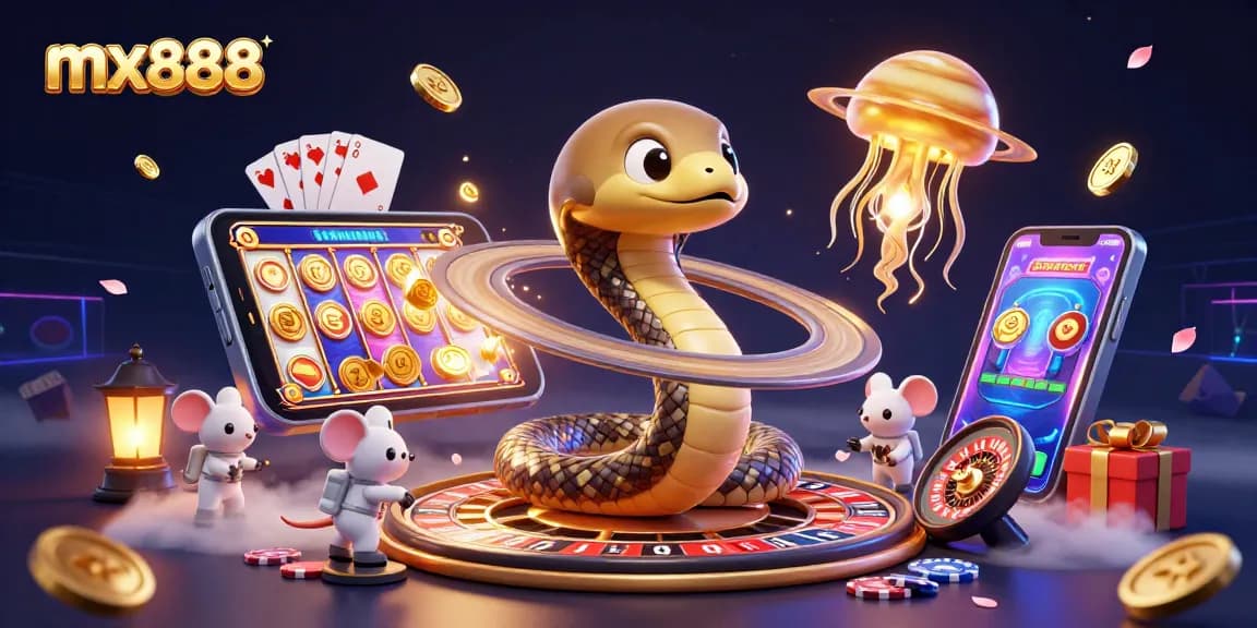 Experience excitement with mx888 as cartoon astronauts bet on a cosmic roulette wheel in this vibrant casino scene.