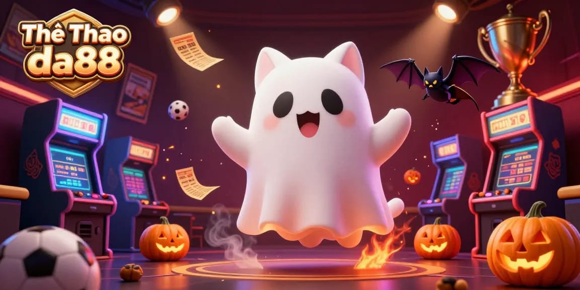 Engage in exciting sports betting with the Thể Thao da88 ghost cat and glowing elements.