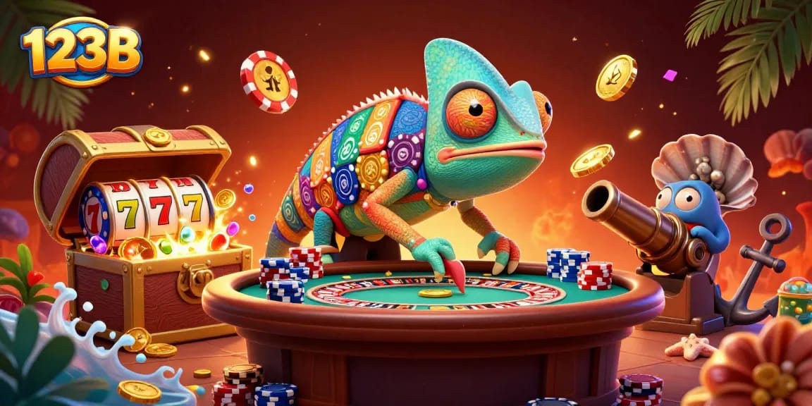 Engage in thrilling gameplay at 123B with vibrant 3D digital art showcasing a colorful casino scene.