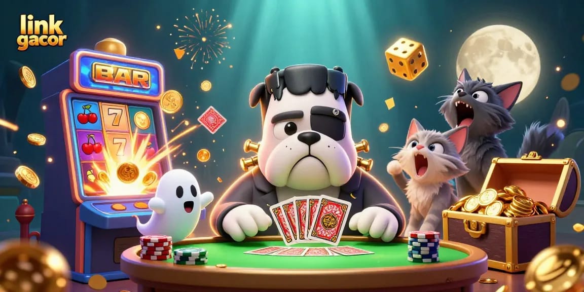 Experience exciting slot action with link gacor featuring vibrant characters amidst jackpot wins and rich casino elements.