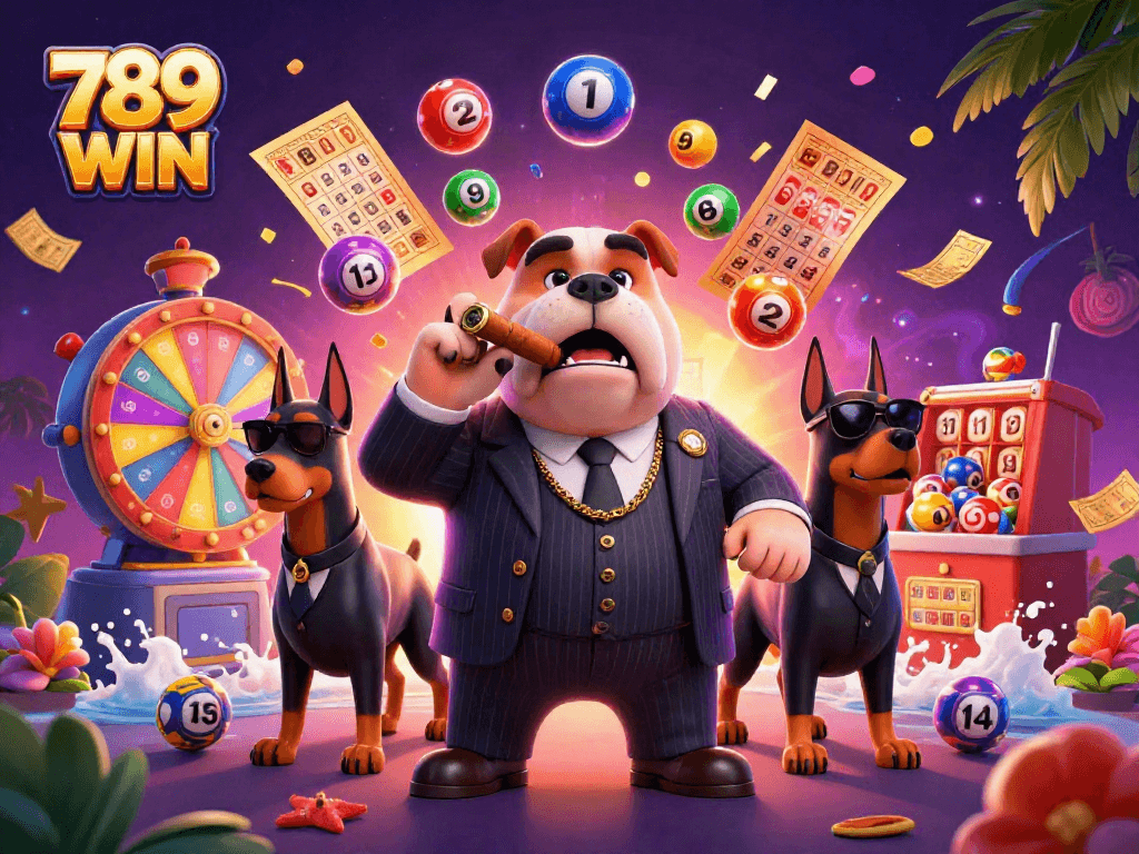 Engage in thrilling lottery play with 789 WIN's colorful scenes and vibrant gaming elements.