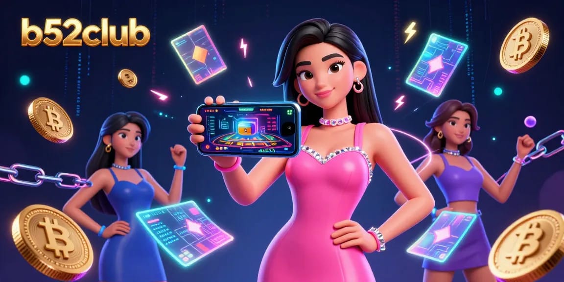 Experience thrilling gaming at b52club with a stunning woman engaging in interactive live dealer action.