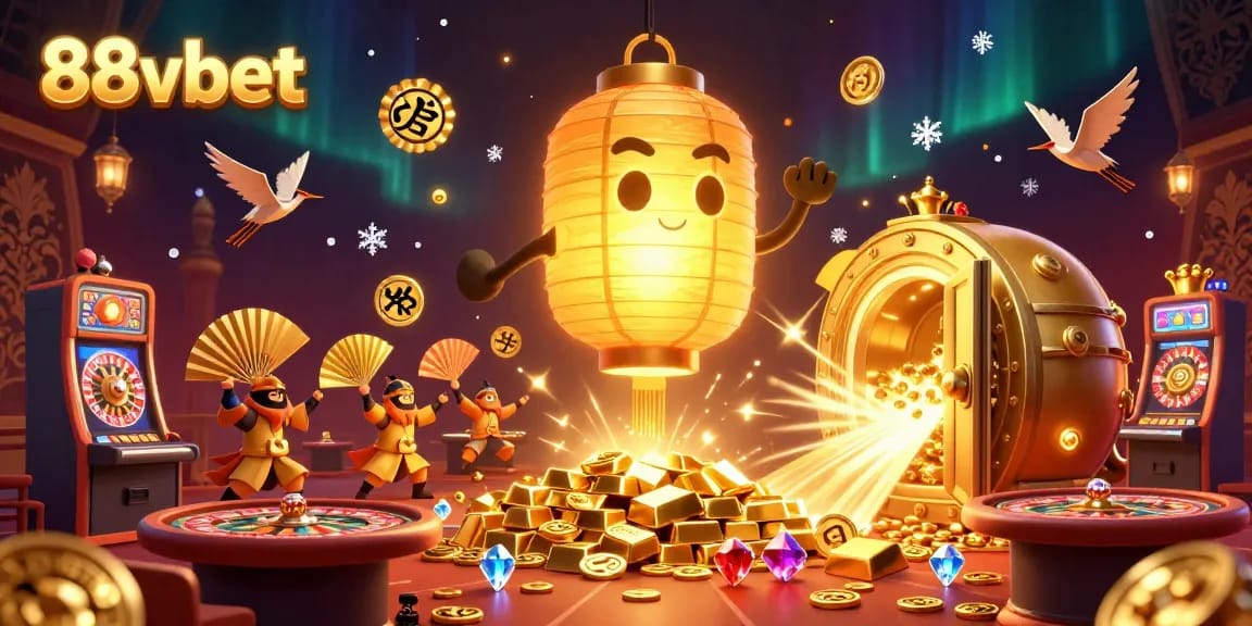Experience the vibrant energy of 88vbet casinos with a golden lantern realising fortune in this rich spectacle.
