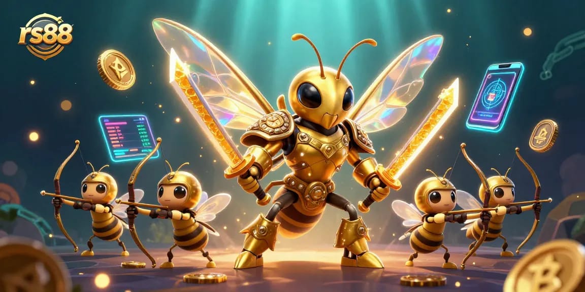 Experience the thrill of rs88 with a dynamic 3D illustration featuring engaging casino elements and characters.