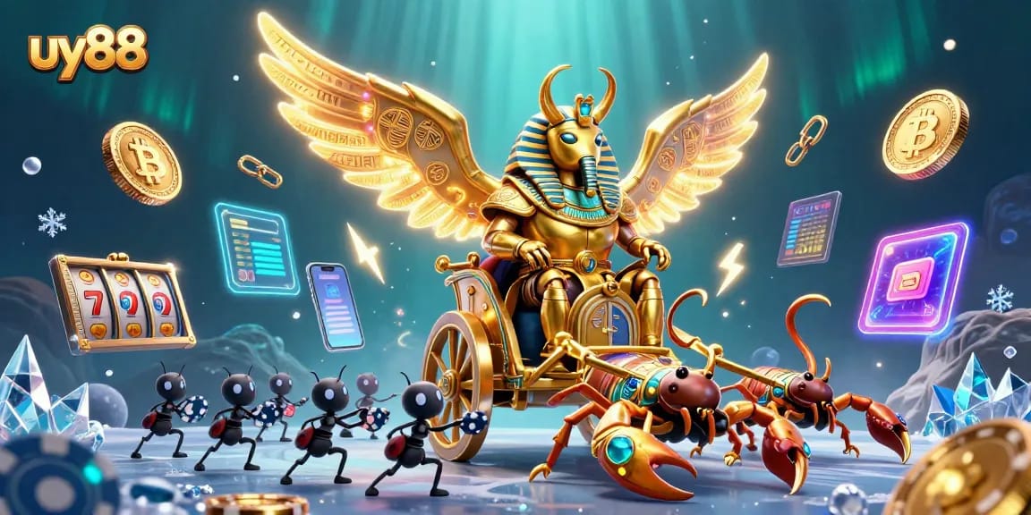 Experience thrilling games at uy88 with a golden scarab beetle and jewel-encrusted scorpions.