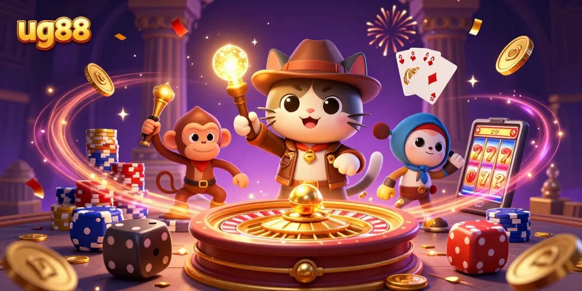 Experience the thrill of winning with ug88 as the adventurous cat uncovers casino treasures.