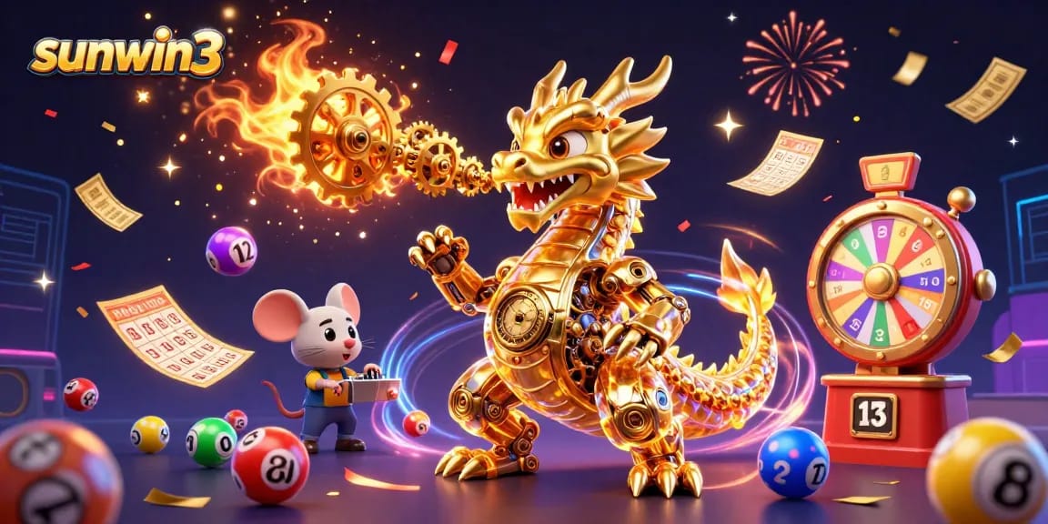 Experience the thrills of sunwin3 with a vibrant 3D illustration featuring exciting casino elements and dynamic gameplay.