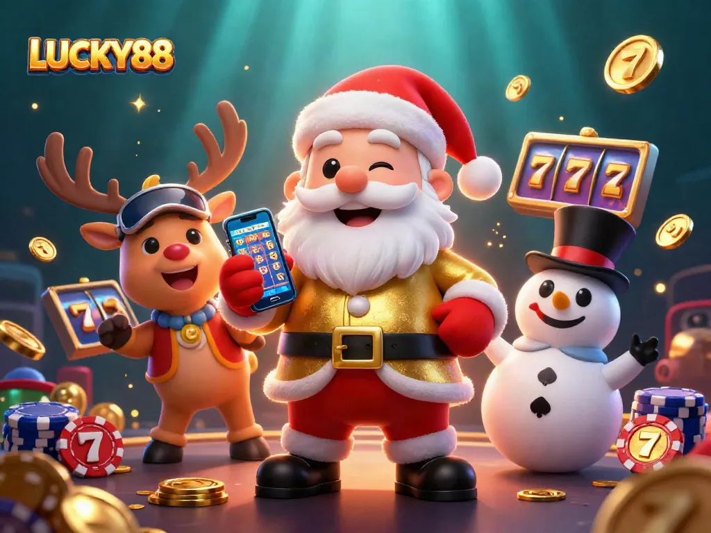 Spin the reels at LUCKY88 with vibrant characters celebrating casino fun and excitement!