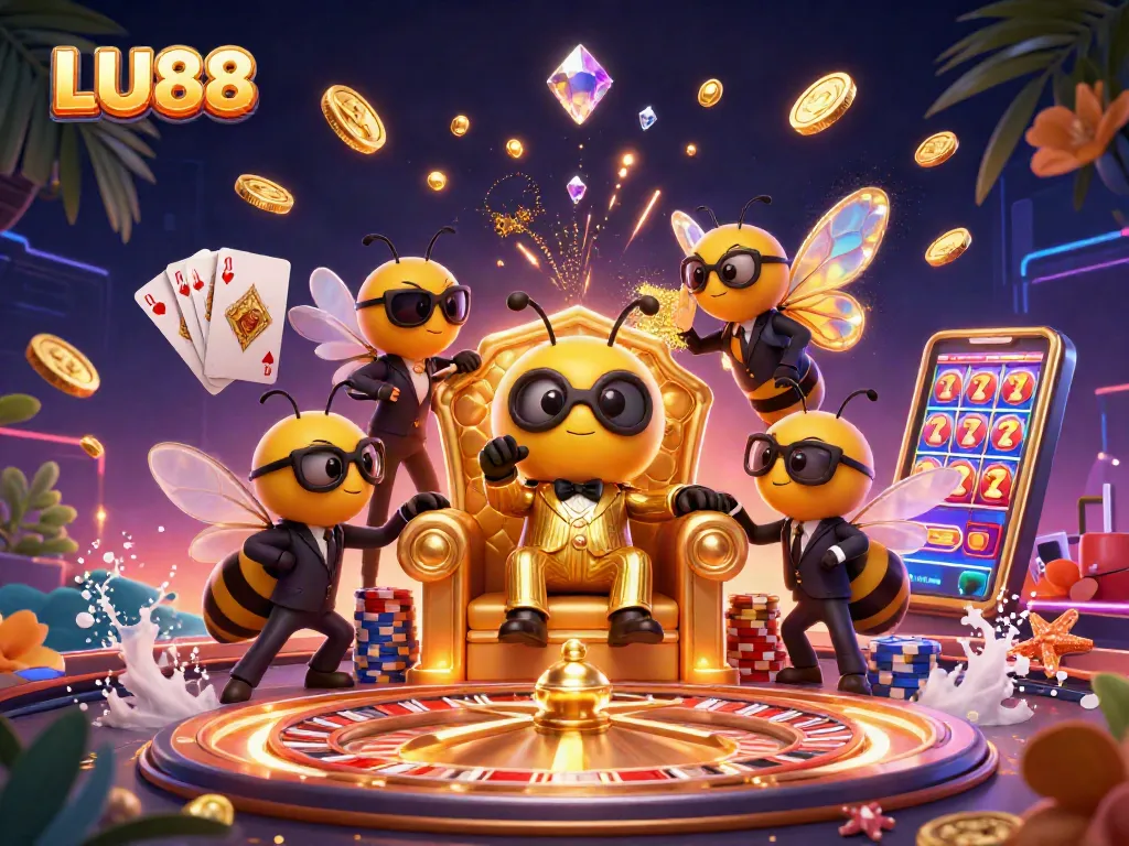 LU88 invites players to win with thrilling casino experiences in a vibrant 3D illustration.