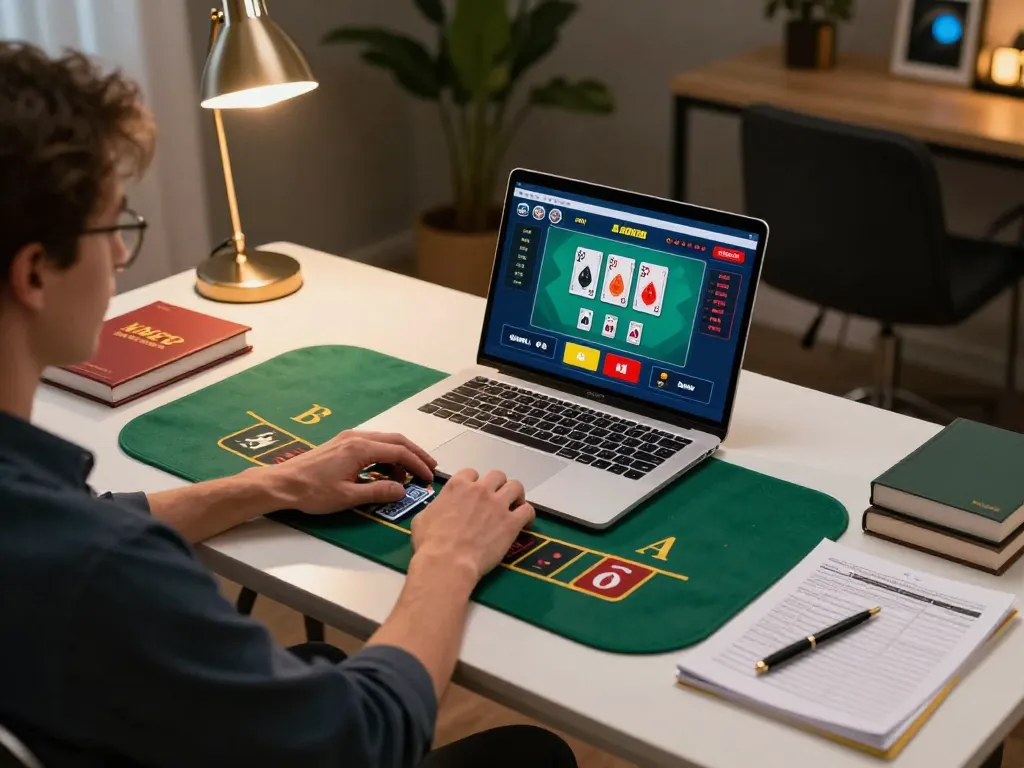 LC88 player enjoying live dealer blackjack in a modern and cozy home setup
