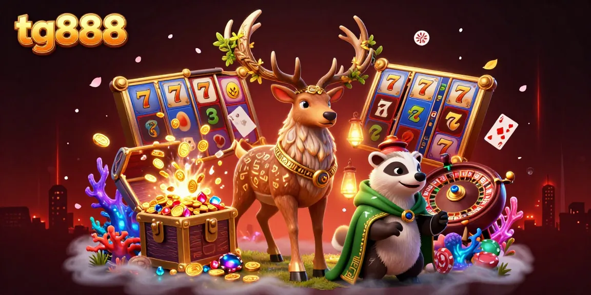 Experience thrilling gameplay at tg888 with dynamic slot reels and animated casino characters.