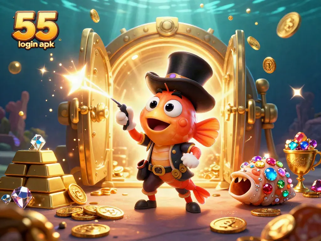 Engage with the exciting 55 club login apk as the deep-sea characters attract treasures in this casino-themed scene.
