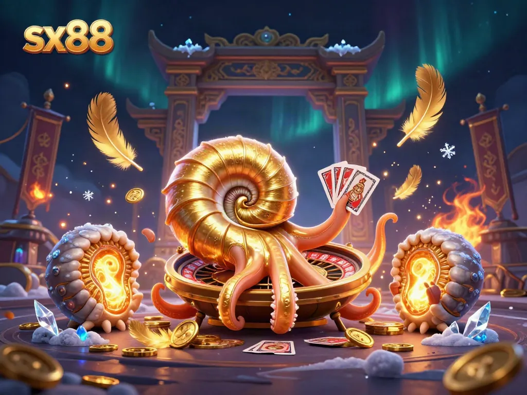 Engage in thrilling gameplay at sx88 with an ancient nautilus roulette wheel and luminous ammonite companions.