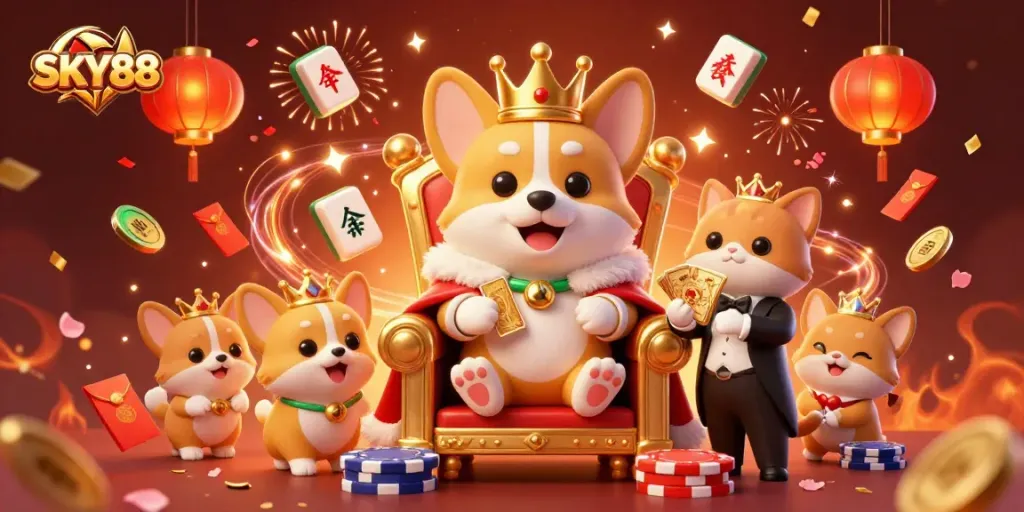 Engage in exciting gameplay at SKY88 with colorful animations and festive casino themes.