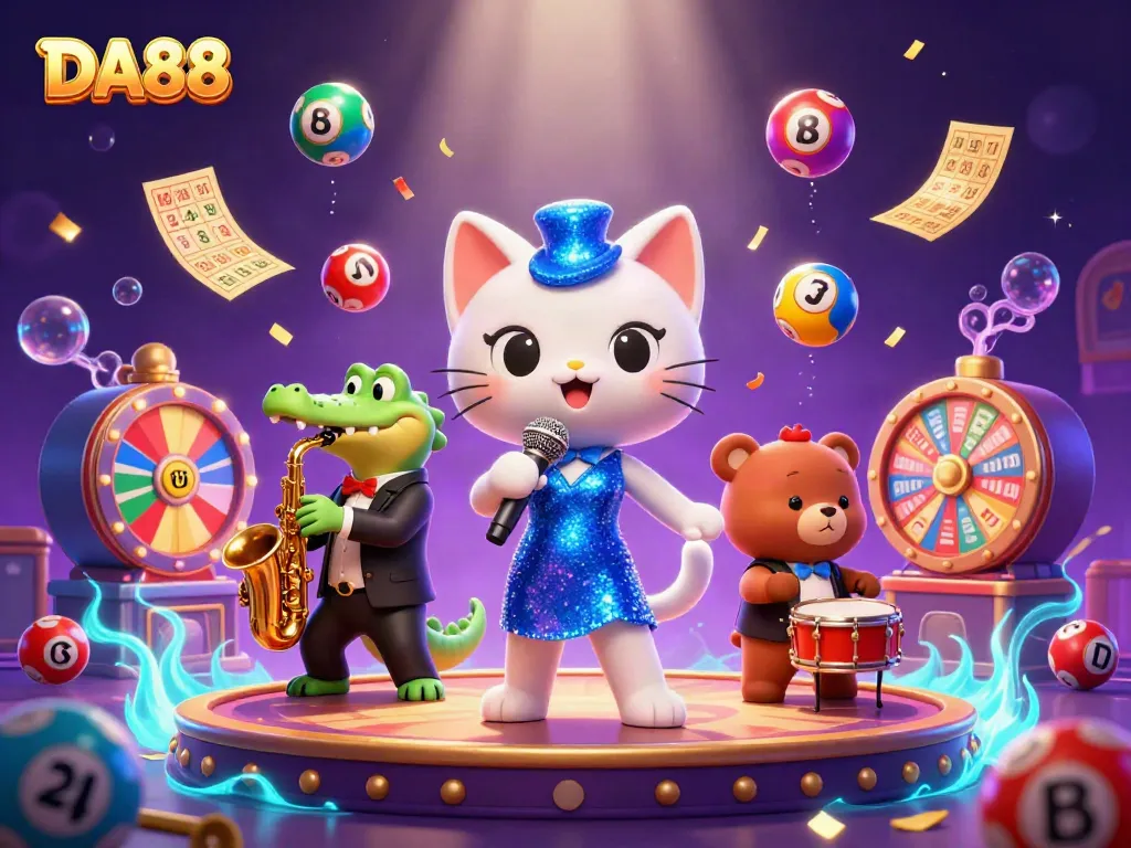 Entertain with DA88's lively casino scene featuring engaging characters and a thrilling atmosphere.