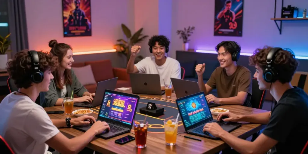 GO88 COM online gaming session with players celebrating wins in a dynamic atmosphere