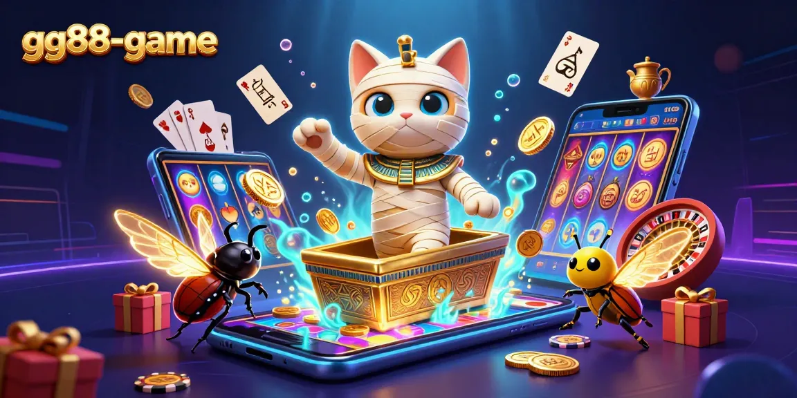 Experience thrilling adventures at gg88-game with a mummy cat, golden coins, and magical slot games!